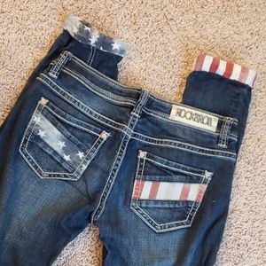 Rock and Roll Cowgirl Flag Jean's  27x34